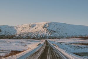 A wintry road through Iceland's Golden Circle