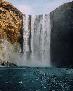 Skogafoss waterfall in Iceland during summer