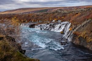 Hraunfossar waterfall in Iceland during summer