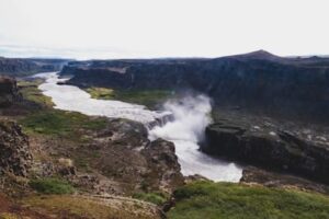Hafragilsfoss waterfall in Iceland during summer