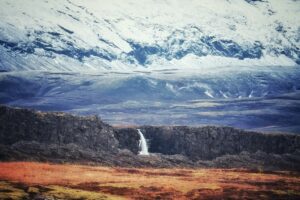 Oxarafoss waterfall in Iceland's Golden Circle near the Hill Hotel at Flúðir