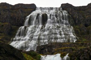 Dynjandi waterfall in Iceland's Westfjords during summer