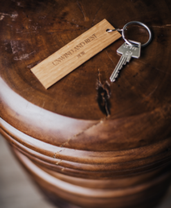 A key for a room at the Hill Hotel in Flúðir, Iceland