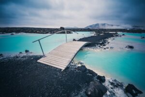 The spectacular turquoise waters of the Blue Lagoon in Iceland 