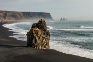 Reynisfjara Black Sand Beach in Iceland during August