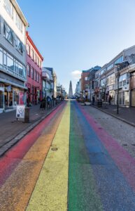 The rainbow street in Reykjavík as part of the Reykjavík Pride Parade