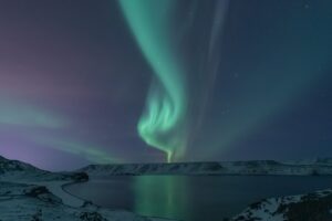 The Northern Lights over Laugarvatn in Iceland