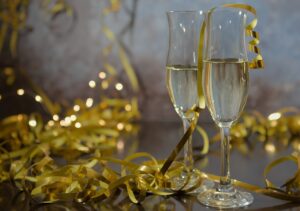 Toasting the New Year in Iceland with a couple of glasses of Champagne