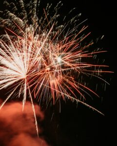 A fireworks display on New Years Eve in Iceland