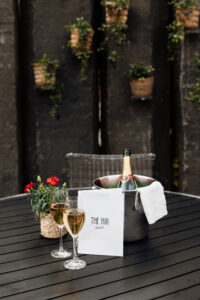 Cooled champagne and roses at the Hill Hotel in Iceland