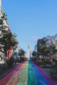 The famous rainbow street in Reyjavík