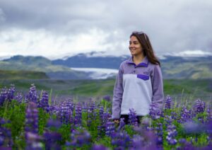 A girl in Iceland's south coast celebrating Konudagur