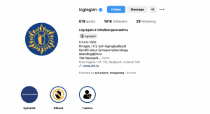 Icelandic Police Instagram profile