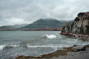 Strong winds in an Icelandic Fjord